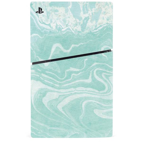 Mint Marbling PS5 Slim Digital Edition Bundle Skin