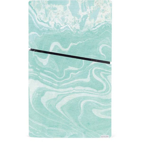 Mint Marbling PS5 Slim Digital Edition Console Skin