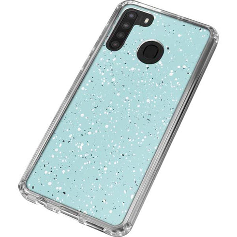 Mint Speckled Galaxy A21 Clear Case