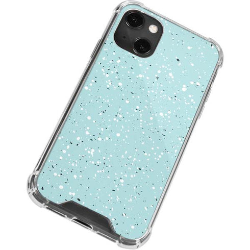 Mint Speckled iPhone 14 Plus Clear Case