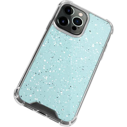 Mint Speckled iPhone 15 Pro Max Clear Case