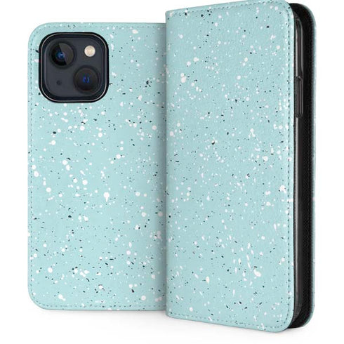Mint Speckled iPhone 15 Plus Folio Case