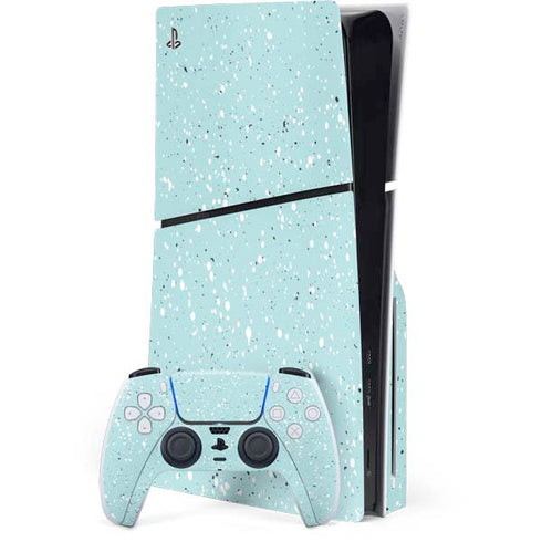 Mint Speckled PS5 Slim Disk Bundle Skin