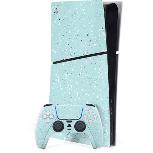 Mint Speckled PS5 Slim Digital Edition Console Skin