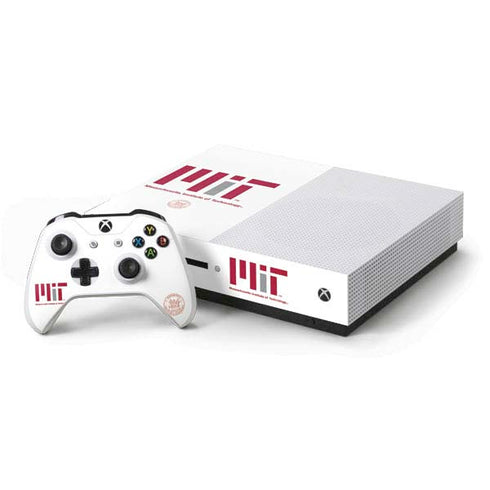 Massachusetts Institute of Technology MIT White Logo Xbox One S Console and Controller Bundle Skin