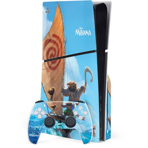 Disney Moana Movie Poster PS5 Slim Disk Bundle Skin