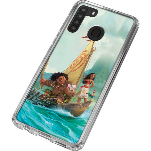 Disney Moana and Maui Set Sail Galaxy A21 Clear Case
