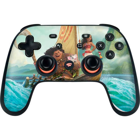 Disney Moana and Maui Set Sail Google Stadia Controller Skin