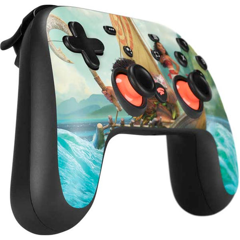 Disney Moana and Maui Set Sail Google Stadia Controller Skin