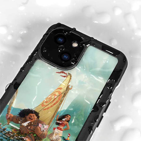 Disney Moana and Maui Set Sail iPhone 13 Mini Waterproof Case