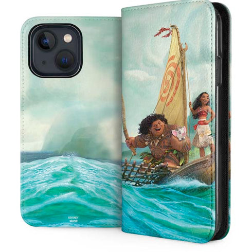 Disney Moana and Maui Set Sail iPhone 14 Plus Folio Case