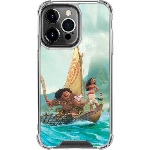 Disney Moana and Maui Set Sail iPhone 15 Pro Clear Case