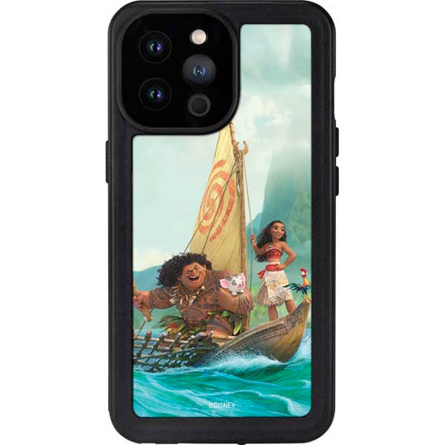 Disney Moana and Maui Set Sail iPhone 14 Pro Max Waterproof Case