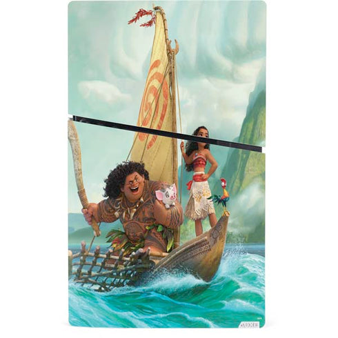 Disney Moana and Maui Set Sail PS5 Slim Digital Edition Console Skin