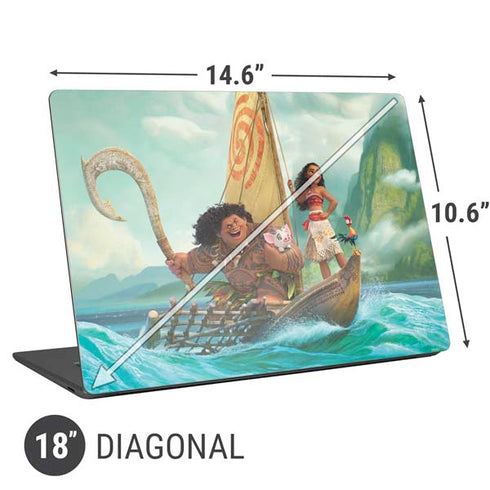 Disney Moana and Maui Set Sail Universal Laptop 18in (14.6 x 10.6in) Skin
