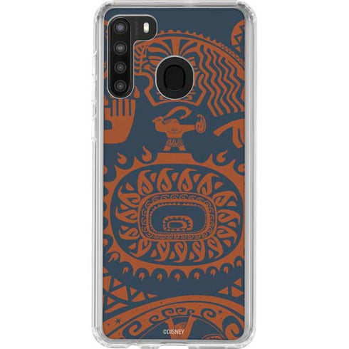 Disney Moana Octopus Tropical Print Art Galaxy A21 Clear Case