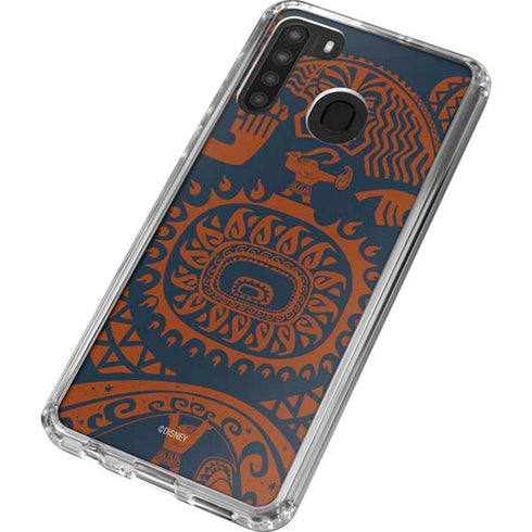 Disney Moana Octopus Tropical Print Art Galaxy A21 Clear Case