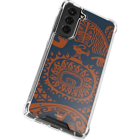 Disney Moana Octopus Tropical Print Art Galaxy S21 FE Clear Case