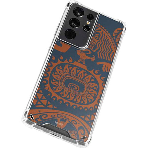 Disney Moana Octopus Tropical Print Art Galaxy S21 Ultra 5G Clear Case