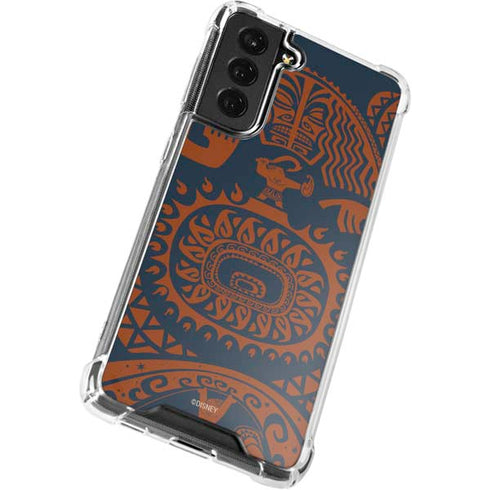 Disney Moana Octopus Tropical Print Art Galaxy S22 Plus Clear Case