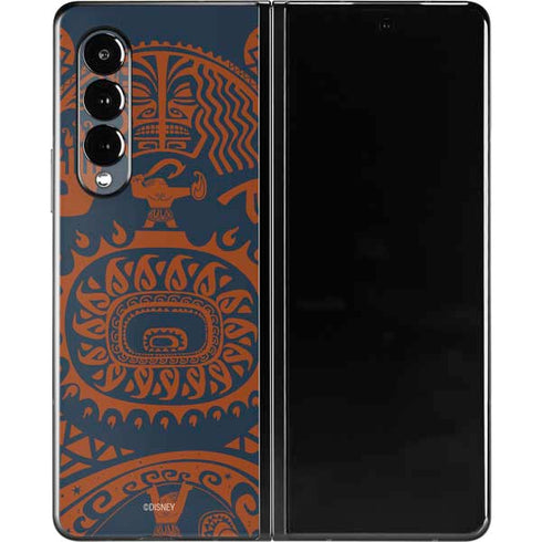 Disney Moana Octopus Tropical Print Art Galaxy Z Fold3 5G Skin