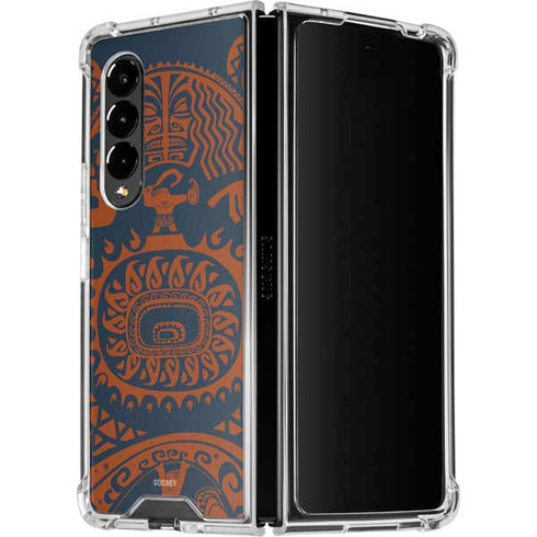 Disney Moana Octopus Tropical Print Art Galaxy Z Fold4 5G Clear Case