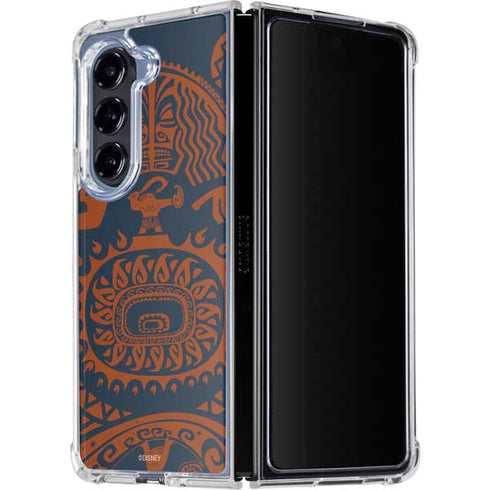 Disney Moana Octopus Tropical Print Art Galaxy Z Fold5 5G Clear Case