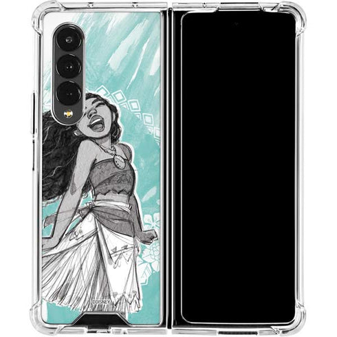 Disney Moana Singing Galaxy Z Fold4 5G Clear Case