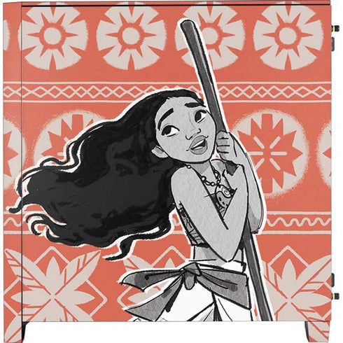 Disney Moana Character Tropical Print Art Corsair 4000D Tempered Glass Mid-Tower ATX Case Skin