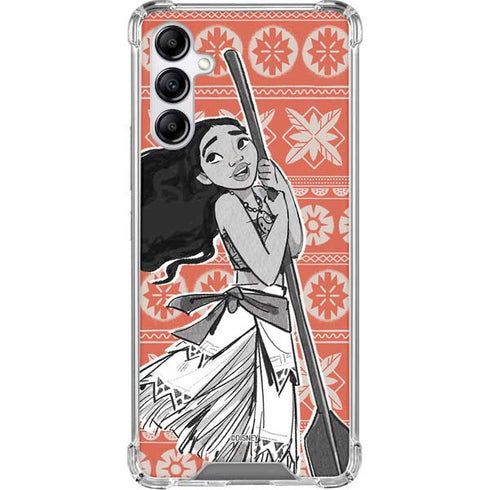 Disney Moana Character Tropical Print Art Galaxy A15 5G Clear Case