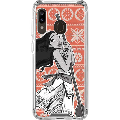 Disney Moana Character Tropical Print Art Galaxy A30 Clear Case