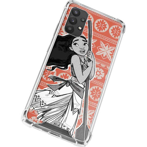Disney Moana Character Tropical Print Art Galaxy A32 5G Clear Case