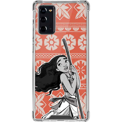 Disney Moana Character Tropical Print Art Galaxy Note20 5G Clear Case