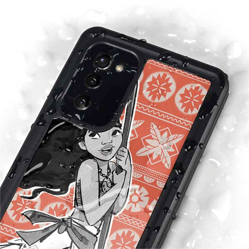 Disney Moana Character Tropical Print Art Galaxy Note20 5G Waterproof Case