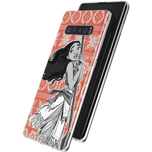 Disney Moana Character Tropical Print Art Galaxy S10 Plus Skin