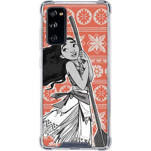Disney Moana Character Tropical Print Art Galaxy S20 FE Clear Case