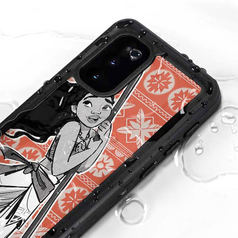 Disney Moana Character Tropical Print Art Galaxy S20 Waterproof Case