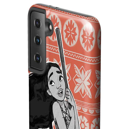 Disney Moana Character Tropical Print Art Galaxy S21 Plus 5G Pro Case