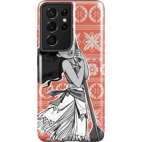 Disney Moana Character Tropical Print Art Galaxy S21 Ultra 5G Pro Case