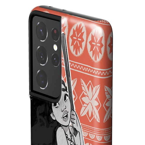 Disney Moana Character Tropical Print Art Galaxy S21 Ultra 5G Pro Case