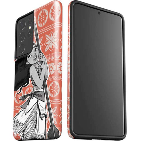 Disney Moana Character Tropical Print Art Galaxy S21 Ultra 5G Pro Case