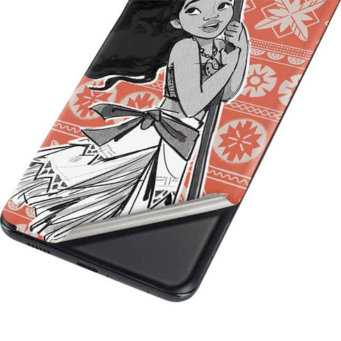 Disney Moana Character Tropical Print Art Galaxy S21 Ultra 5G Skin
