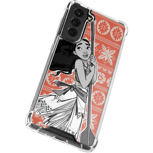 Disney Moana Character Tropical Print Art Galaxy S22 Plus Clear Case