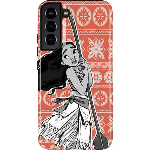 Disney Moana Character Tropical Print Art Galaxy S22 Plus Pro Case