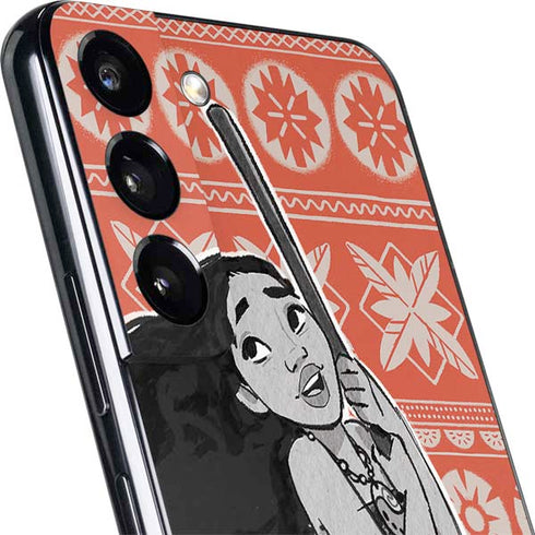 Disney Moana Character Tropical Print Art Galaxy S22 Skin