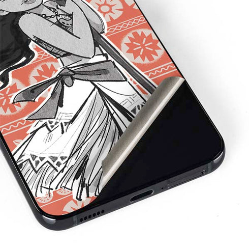 Disney Moana Character Tropical Print Art Galaxy S22 Skin