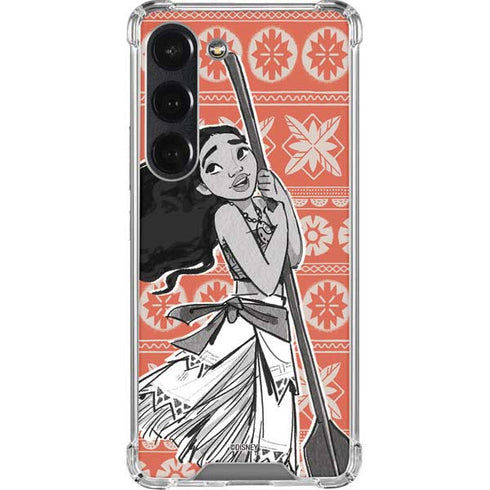 Disney Moana Character Tropical Print Art Galaxy S23 Clear Case