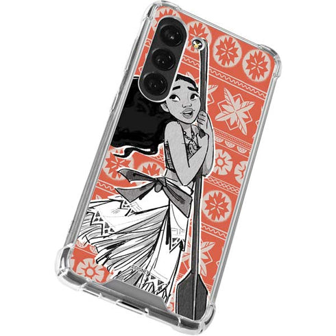Disney Moana Character Tropical Print Art Galaxy S23 Clear Case