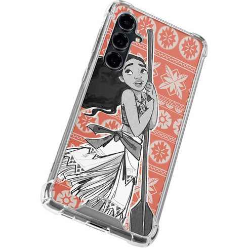 Disney Moana Character Tropical Print Art Galaxy S23 FE Clear Case