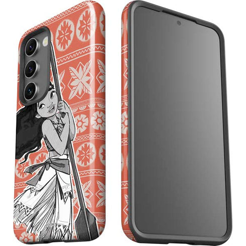 Disney Moana Character Tropical Print Art Galaxy S23 Plus Pro Case
